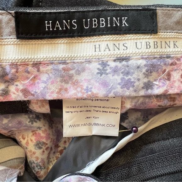 MEN’S DESIGNER HANS UBBINK DARK GRAY CUFFED DRESS EURO 54 SLACKS SIZE 32 X 32 - Picture 10 of 11